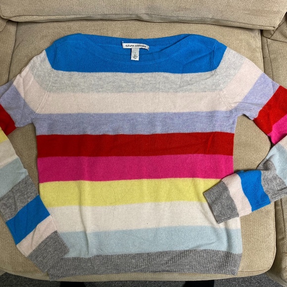Autumn Cashmere Sweaters - Autumn Cashmere rainbow stripe cashmere sweater